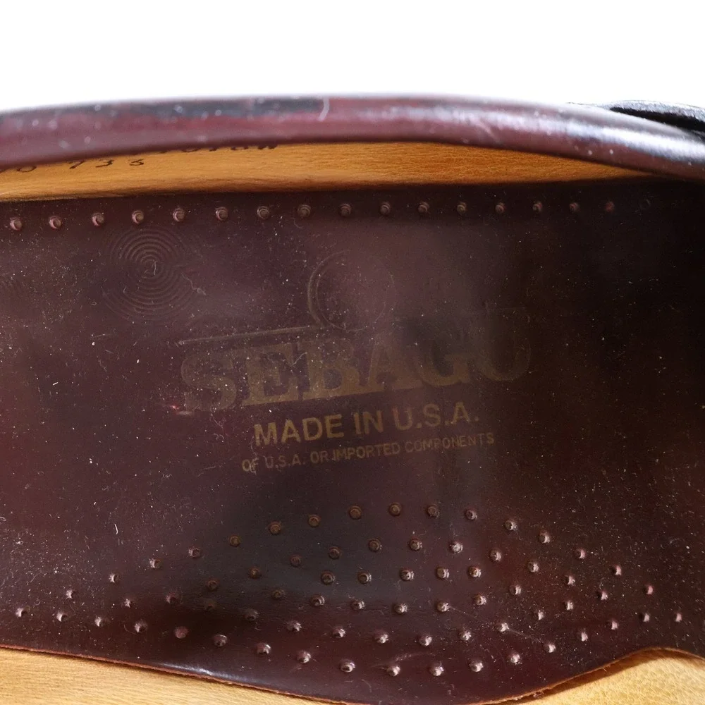 Sebago Cayman II Penny Loafer Men's 9.5D Black Leather Made in USA
